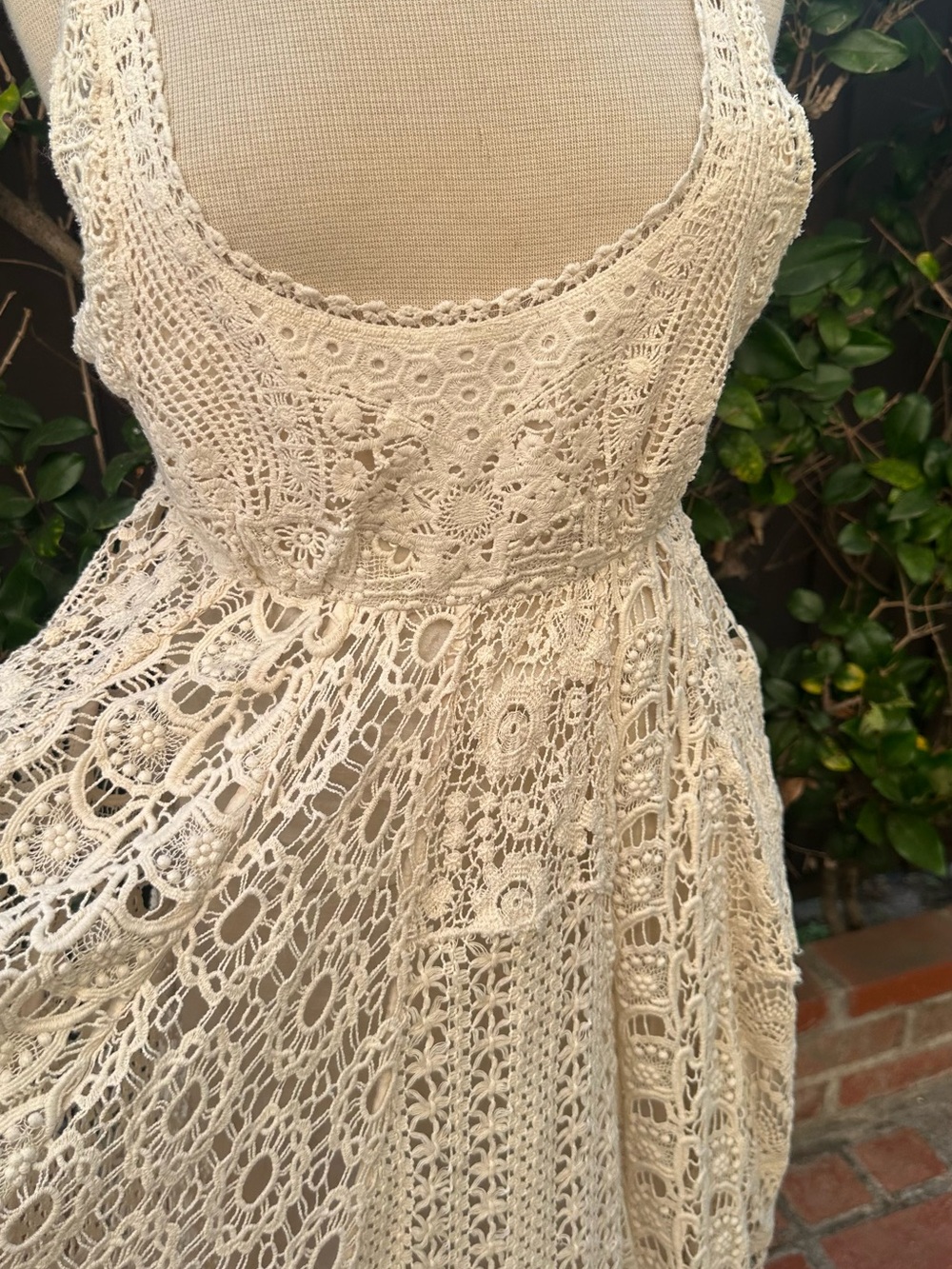 Free People Beige Crochet High-Low Dress - Picture 11 of 16